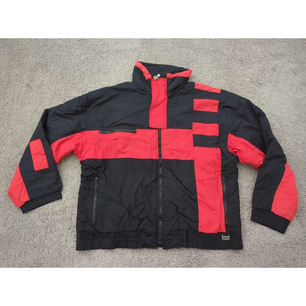 Vintage White Stag Ski Wear Jacket Mens Large Black Thinsulate Made in Hong Kong